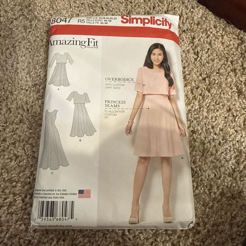 SIMPLICITY PATTERN 8047 AMAZING FIT MISSES SIZE14-22 NEW UNCUT